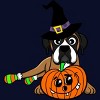 Junior's Design By Humans Halloween Boxer Dog By TreeHouses T-Shirt - 2 of 3
