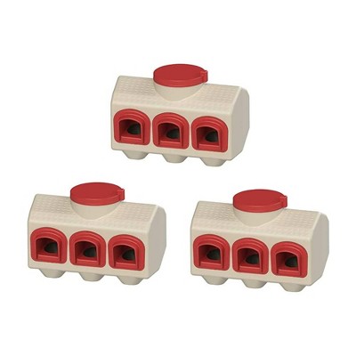 OverEZ Chicken Coop Indoor/Outdoor Covered Feeder for Up to 50 Pounds Made from Food-Safe BPA-Free Plastic for Chickens 12 Weeks and Older (3 Pack)