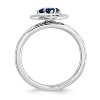 Black Bow Jewelry Silver Stackable Created Sapphire Ring - 2 of 4