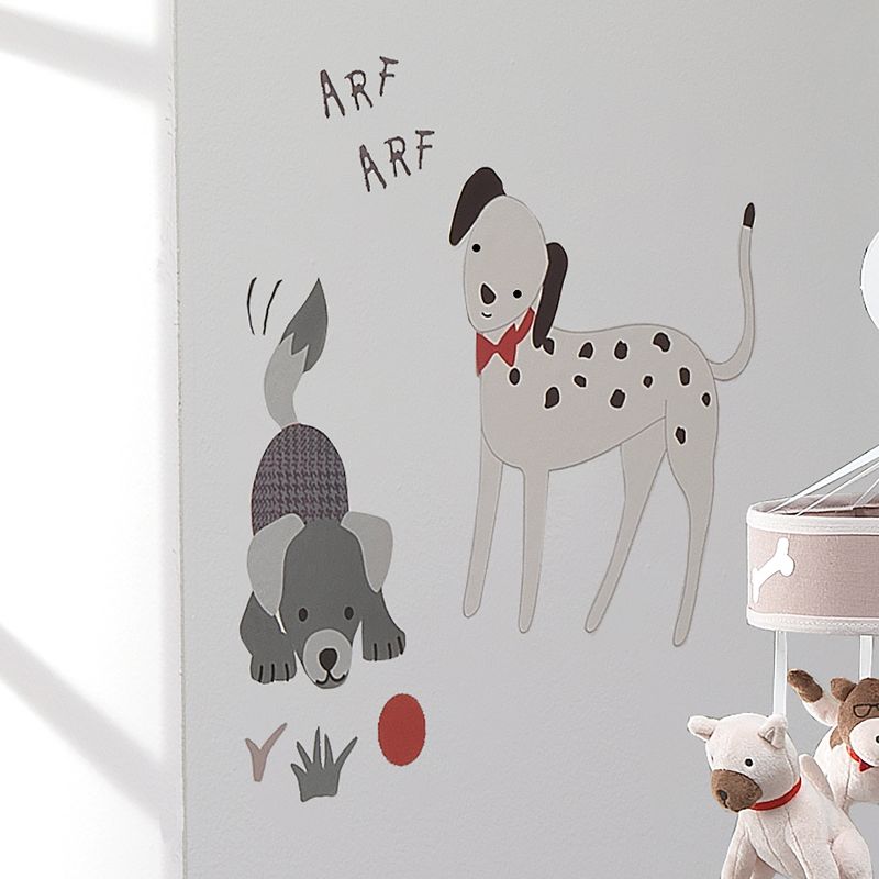 Lambs & Ivy Bow Wow Gray/Beige Dog/Puppy with Doghouse Wall Decals/Stickers, 2 of 5