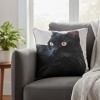 Decorative Pillow Black Cat Portrait – 18 Inch by Manual Woodworkers and Weavers - 2 of 3