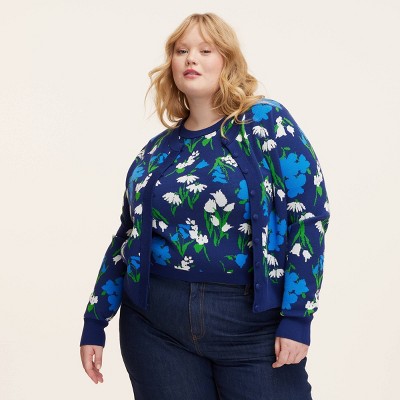 Women's Mixed Floral Cardigan -  kate spade new york x Target Blue/Green/White