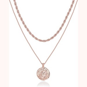 14K Gold Plated Layered Necklace Set 6 Minimalist Pendant Styles - 1 of 4