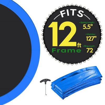 Yescom Trampoline Mat & Pad Replacement Kit with 72 V-Hooks Fits 12 ft Trampoline Frame