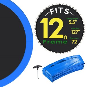Yescom Trampoline Mat & Pad Replacement Kit with 72 V-Hooks Fits 12 ft Trampoline Frame - 1 of 4