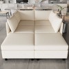 NicBex Modular 129" U Shape Sectional Sofa Sleeper Couch Set with Storage Space for Living Room - 3 of 4