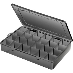 Large 24-Grid Plastic Organizer Box with Adjustable Dividers for Small Parts - 1 of 4