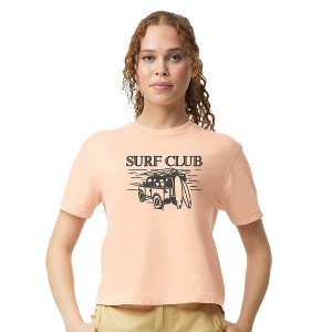 Simply Sage Market Women's Embroidered Surf Club Jeep Short Sleeve Relaxed Fit Cropped Graphic Tee - 1 of 3
