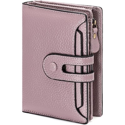 BEAFUP Small Wallet for Women,Rfid Blocking Genuine Leather Bifold Wallet Holder for Women with Zipper Coin Pocket 2 ID Windows