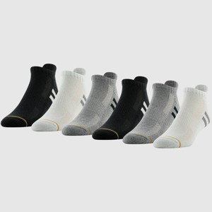 Goldtoe Signature Collection Men's Modern Essential No Show Socks 6pk - Black/White/Gray 6-12.5 - 1 of 4