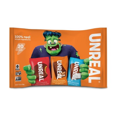 UNREAL Halloween Chocolate Coconut Bars & Nougat Bars Variety Bag - 20oz/20ct