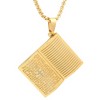 Steeltime Stainless steel our father prayer book pendant. Color Options: Silver, Gold, Black, Rose Gold - 2 of 4