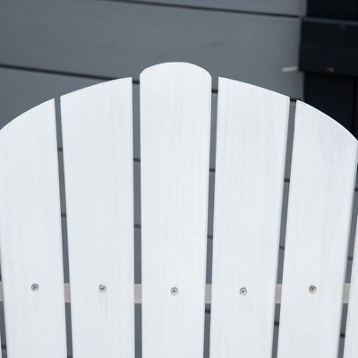 White Fir Wood Folding Adirondack Chair with Ottoman