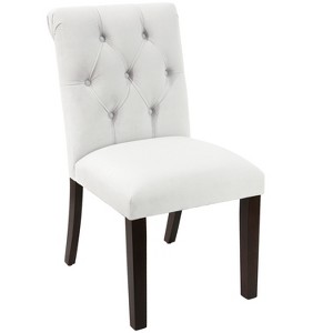 Anita Tufted Rollback Dining Chair White Velvet - Cloth & Co.