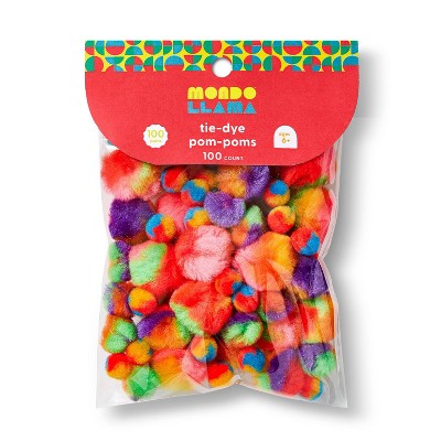100ct Tie Dye Pom-Poms - Mondo Llama™