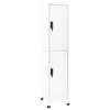 vidaXL Locker Grey Steel Large Locker Cabinet Rectangular Industrial - White With 2 Lockers - 2 of 4