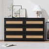 Whizmax Rattan Dresser for Bedroom, 6 Drawer Dresser for Bedroom, Modern Wide Chest of Drawers with Anti-Tip Kit, for Bedroom, Living Room, Hallway - 3 of 4