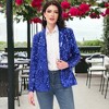 Anna-Kaci Women's Glitter Long Sleeve Open Front Sparkle Party Blazer Jacket - 4 of 4