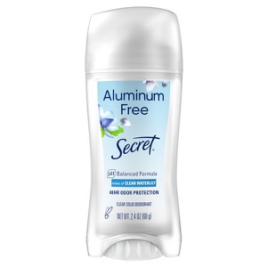 Secret Women's Aluminum-Free Clear Solid Deodorant - Waterlily - Floral Scent - 2.4oz - 1 of 4