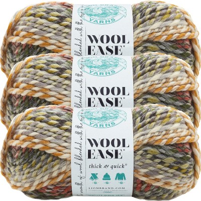 3 Pack) Lion Brand Wool-ease Thick & Quick Yarn - Bluegrass : Target