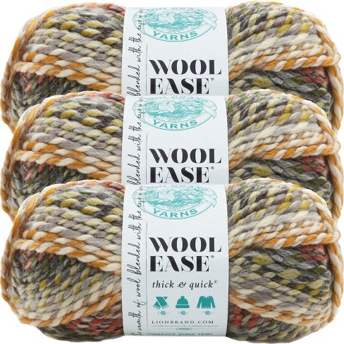 Lion Brand Wool-Ease Thick & Quick Yarn-Oatmeal, Multipack Of 3 