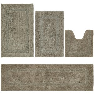 Lux Premium 100% Cotton Tufted Solid Reversible 4 Piece Bath Rug Set – Ultra-Soft, Water-Absorbent, Durable, Machine Washable Bathroom Rug - 1 of 4