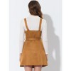 Allegra K Women's Faux Suede V Neck Button Down Belted Pinafore Overall Dress - 4 of 4