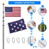 Outdoor Flag Poles, Flag Pole for Outside In Ground with American Flag and Ornament Ball for Residential or Commercial - 4 of 4