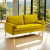 ROOMTEC 65" Mid Century Modern Loveseat Sofa, 2-Seater Velvet Upholstered Love Seat Couch with Bolster Pillows - 3 of 4