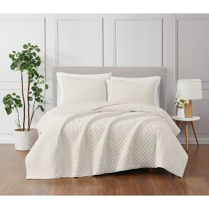 Royal Velvet Diamond Quilt Set - 1 of 4