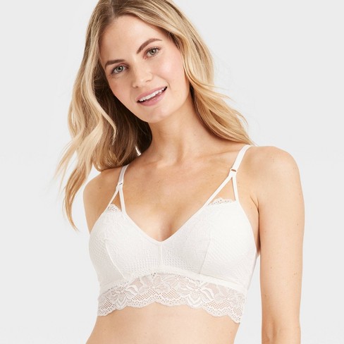 Lace Push Up Bralette Full Coverage Bra with Soft Underwire for Women Plus  Size 32C-40DD, Off White/32C at  Women's Clothing store