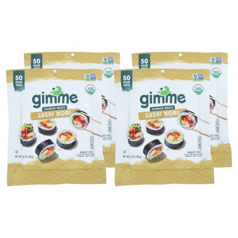 Gimme Organic Sushi Nori Seaweed Wraps - Case Of 4/4.76 Oz : Target