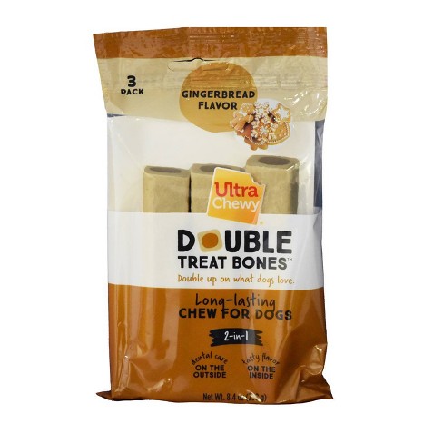 Ultra Chewy Gingerbread Flavor Hard Dental Bone Dog Treats - 8.4oz/3ct - image 1 of 3