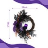 20 In Halloween Wreath for Front Door, Artificial Halloween Wreaths with with Owl Ribbon Black Rose Berries for Indoor Outdoor Home Decor - 3 of 4