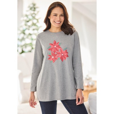 Woman Within Fleece Holiday Sweatshirt