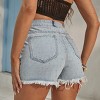 Women's Frayed Rhinestone Denim Shorts - Cupshe - 4 of 4