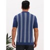 INSPIRE CHIC Men's Jacquard Short Sleeve Button Down Knitted Golf Polo Shirts - 3 of 4