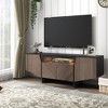 Modern Retro TV Stand LED Lighting TV Media Console With Cabinet Televisions Entertainment Center Table For Living Room Bedroom - 2 of 4