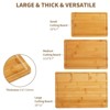 Bamboo Cutting Board Set - 3 Cutting Boards,Maximum Cutting Board With Compartments,Carving Board Turkey With Inner Handles & Juice Grooves - 2 of 4