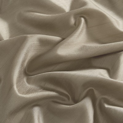 Colette Taupe Faux Silk Scalloped Window Valance