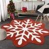 Christmas Rug for Snowflake Carpet Xmas Holiday Accent Indoor Rugs Non Slip Bedroom Rug Non Shedding Snow Floor Mats - 2 of 4