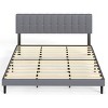 FURNIinspire Beds Modern Full Size Bed Frame Iron Platform Bed with Soft Headboard, Wooden Bed Board Bedroom Furniture, Grey, 75.86"*53.93"*45.23" - 2 of 4