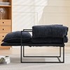 Okak Modern Chenille Upholstered Back Adjustable Armchair with Black Metal Frame,Leisure Recliner Chair for Living Rooms,Relaxation Areas - 3 of 4
