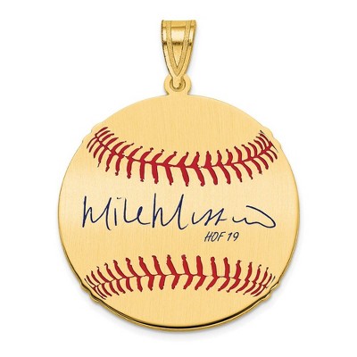 Black Bow Jewelry 14K Gold Plated Mie Mussina Signature MD Enamel Baseball Pendant