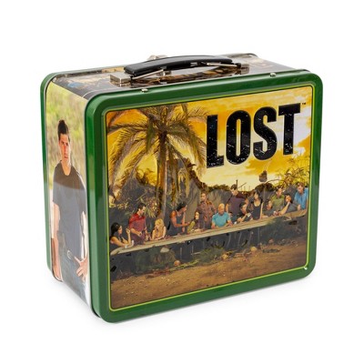 Toynk LOST Cast Metal Tin Lunch Box Tote | 8 x 7 x 4 Inches