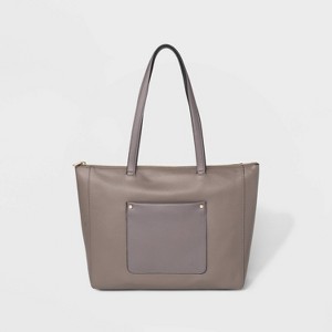 Zip Top Tote Handbag - A New Day Dark Gray, Women