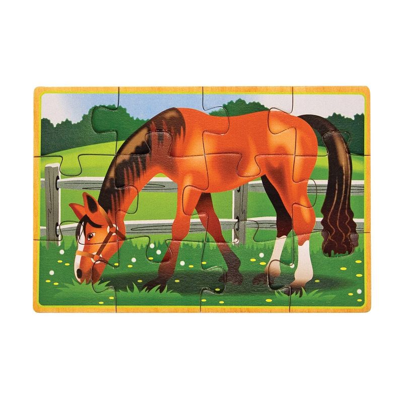 Melissa &#38; Doug Farm 4-in-1 Wooden Jigsaw Puzzles in a Storage Box - 48pc, 5 of 11