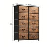 10 Drawer Dresser , Fabric Storage Tower, Organizer Unit for Room, Living Room, Hallway, Closets ,Sturdy Steel Frame, Wooden Top - 2 of 4