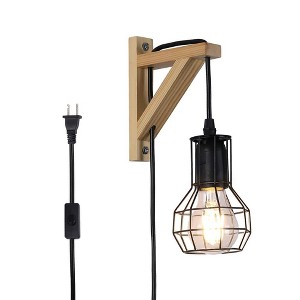 3.54 in. 1-Light Black Metal Wall Sconce - 1 of 4