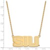 Black Bow Jewelry 14k Yellow Gold Plated Sterling Silver Southern Illinois Salukis NCAA Necklace 18 Inch - 2 of 4